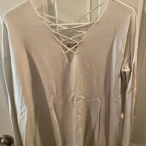 White crisscross top